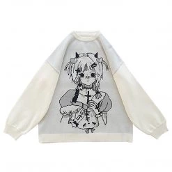 Juwas NEW ARRIVAL Harajuku Anime Print Oversize Sweatshirt