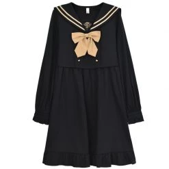-Juwas NEW ARRIVAL Sailor Collar Fake Two-Piece Dress