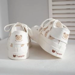 Juwas Cute Bear Canvas Sneaker