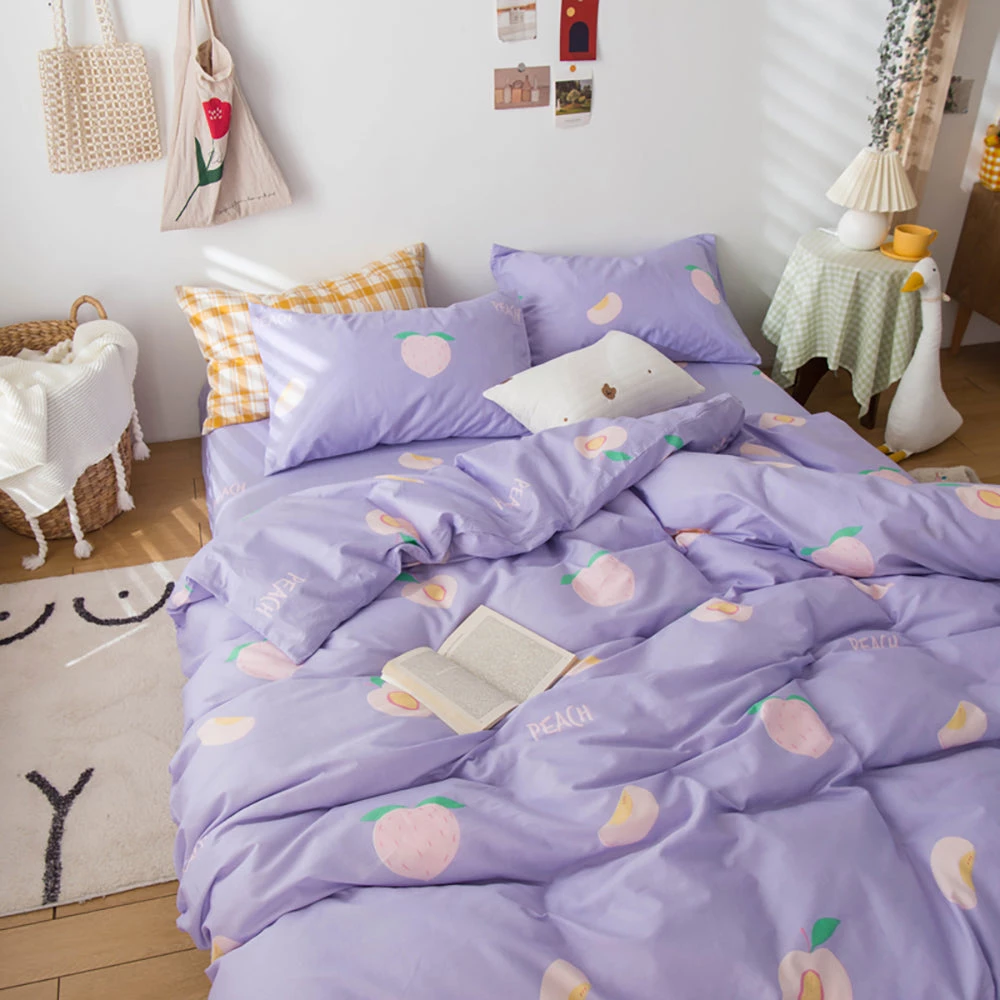 Juwas Sweet Peach Pastel Lavender Beddings Set 6 Juwas Sweet Peach Pastel Lavender Beddings Set