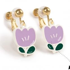 Juwas Purple Tulips Dangle Earrings