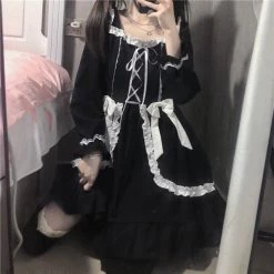 Juwas Gothic Lolita Victorian Cut Lace Dress