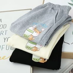 Juwas Milktea Lover Elastic Sports Pants CLOTHING