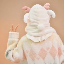 -Juwas Cute Character Winter Scarf With Pocket And Hood