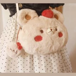 Juwas NEW ARRIVAL Fluffy Teddy Bear Pearl Sling Bag