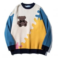 Juwas NEW ARRIVAL Bear Color Puzzle Sweater