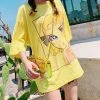 Trendy Tops Anime Blonde Girl Ladies Oversized Shirts | Juwas