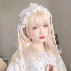 Juwas Kawaii Sweet Lolita Short Blonde Wavy Wig