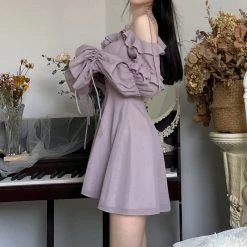 Juwas Ruffle Chiffon Dress