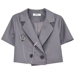 Juwas Sexy Black Frill Dress Blazer