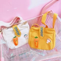 Juwas.com Online Store NEW ARRIVAL Japanese Kawaii Embroidery Canvas Crossbody Bag