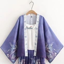 Juwas Vintage Deer Print Outwear Tank Top Skirt