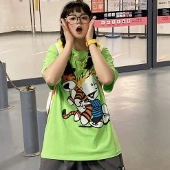 Juwas Cartoon Animal Print Round Collar Cotton T-shirt 13 Juwas Cartoon Animal Print Round Collar Cotton T-shirt