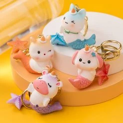 Juwas Cute Mermaid Starfish Keychain NEW ARRIVAL