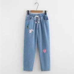 Juwas NEW ARRIVAL Cartoon Animal Embroidery Coat Tie Shirt Denim Pants