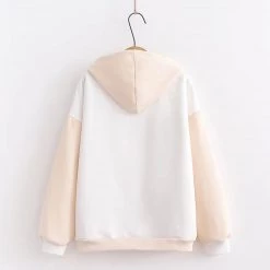 Juwas Cute Lemon Duck Print Pocket Hoodie