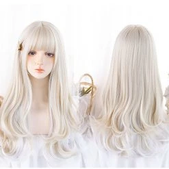Juwas Fashion & Beauty Lolita White Blonde Straight Long Wig