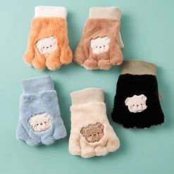 Juwas Kawaii Cat Paw Embroider Fingerless Hand Gloves NEW ARRIVAL