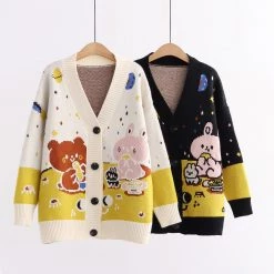 Juwas Comfy Cartoon Knitted Cardigan CLOTHING