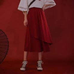 Juwas Japanese Samurai Girl Loose T-shirt Skirt Set NEW ARRIVAL