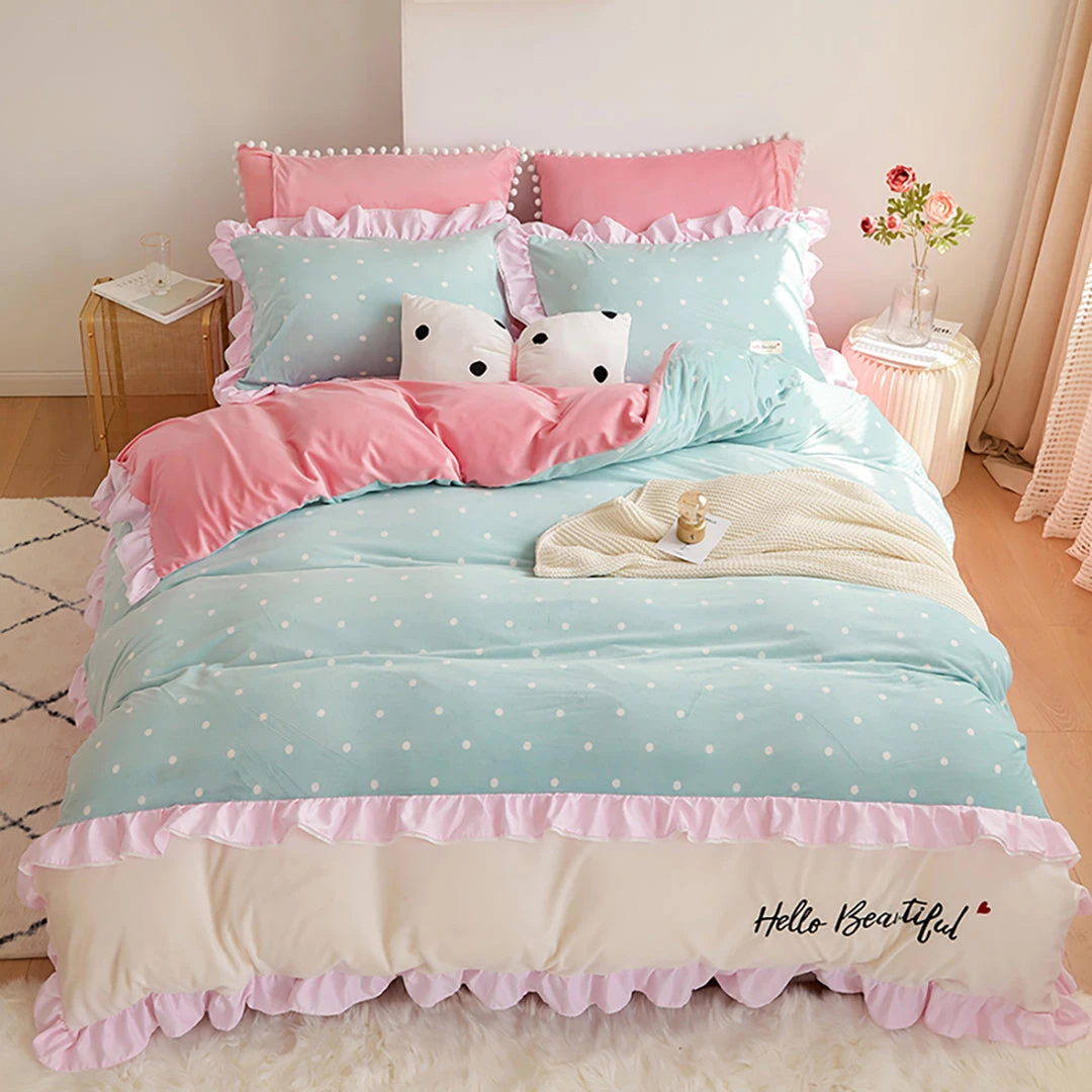 Juwas Candy Pastels Polka Dot Bedding Set NEW ARRIVAL 4 Juwas Candy Pastels Polka Dot Bedding Set NEW ARRIVAL