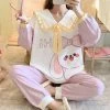 Juwas NEW ARRIVAL Cute Cartoon Rabbit Print Pajamas Set 2 Juwas NEW ARRIVAL Cute Cartoon Rabbit Print Pajamas Set