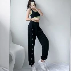 Juwas Chic Side Mini Hearts Jogger Sweatpants NEW ARRIVAL