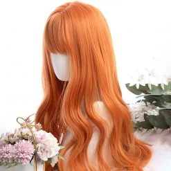 Juwas Lolita Orange Curly Long Wig