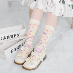 Juwas NEW ARRIVAL Lolita Princess Printed High Socks