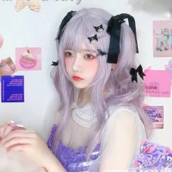 Juwas Harajuku Ash Lavender Air Bangs Wig
