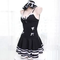 Juwas Sexy Lolita Black And White Maid Cosplay Lingerie Dress CLOTHING