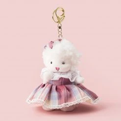 Juwas Cute Llama In Dress Plush Keychain