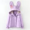 Juwas CLOTHING Sweet Rabbit Ears Lace Hooded Coat