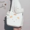 Juwas Bear Themed Canvas Shoulder Bag