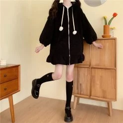 Juwas NEW ARRIVAL Cute Bunny Ear Hooded Coat