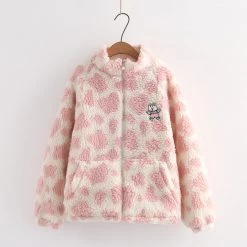 Juwas Cow Pattern Zipper Coat CLOTHING