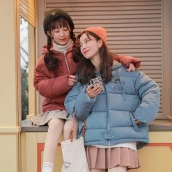 -Juwas NEW ARRIVAL Red N Blue Girls Embroidery Cotton Simple Coat