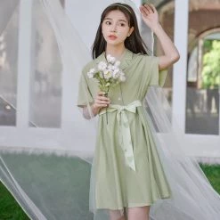 Juwas Flower Embroidery Spring Dress