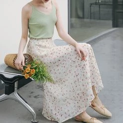 Juwas Floral Print Chiffon High Waist Skirt NEW ARRIVAL 9 Juwas Floral Print Chiffon High Waist Skirt NEW ARRIVAL