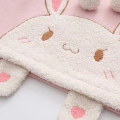 Juwas Cute Bunny Embroidery Hoodie CLOTHING