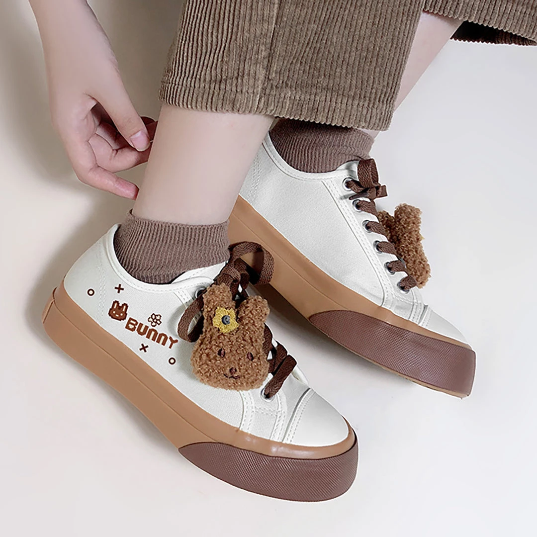 Juwas Cute Bunny Milk Tea Canvas Sneaker 6 Juwas Cute Bunny Milk Tea Canvas Sneaker
