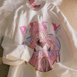 Juwas Anime Print Loose Hoodie