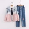 Juwas NEW ARRIVAL Cartoon Animal Embroidery Coat Tie Shirt Denim Pants