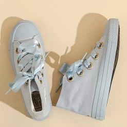 Juwas NEW ARRIVAL Pastel Ribbon Lace High Cut Sneakers