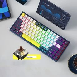 Juwas NEW ARRIVAL Colorful Mechanical Wireless & Wired Keyboard