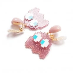 Juwas Pixel Ghost Silver Earrings NEW ARRIVAL