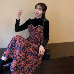 Juwas Vintage Floral Maxi Dress