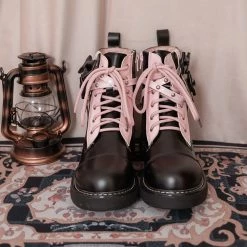 Juwas NEW ARRIVAL Chic Hearts Bow Fur Faux Chunky Ankle Boots