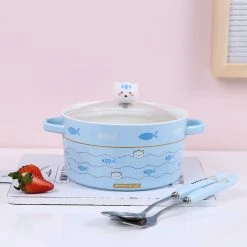 Juwas Lovely Animal Print Bowl With Fork Spoon Set NEW ARRIVAL