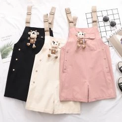 Juwas Cow Dangles Short Overalls